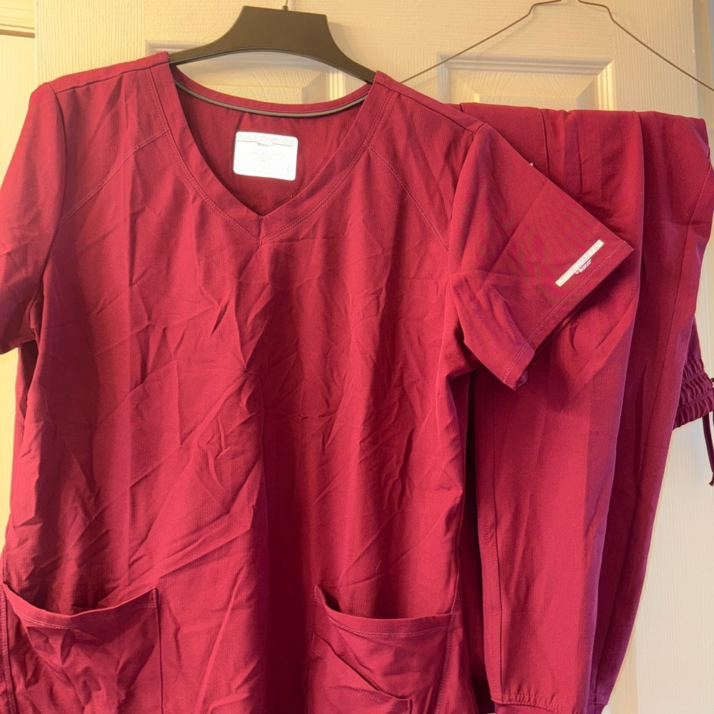 Wine colored scrub set